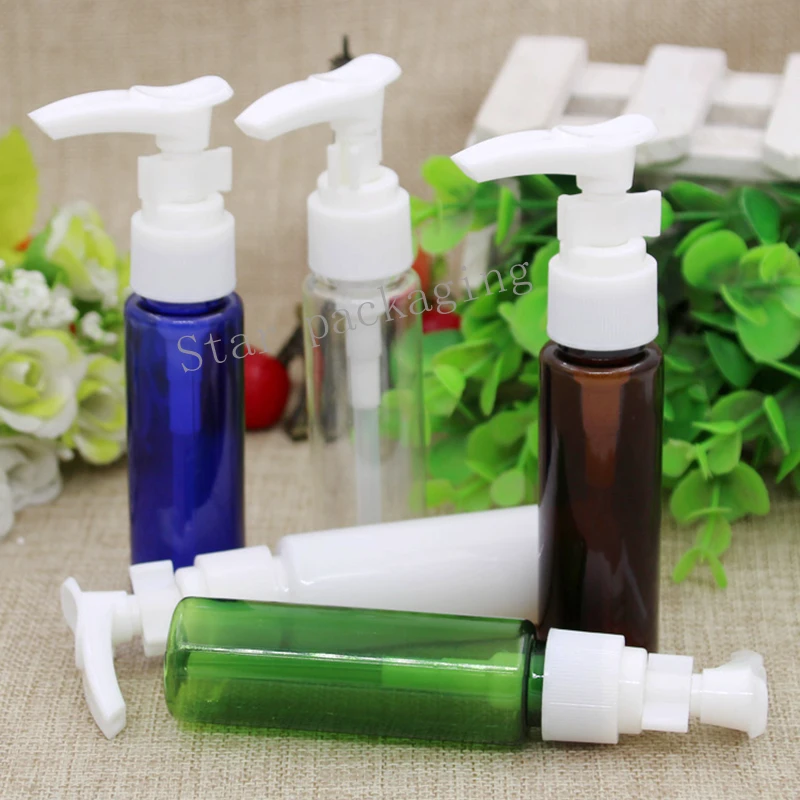 

100pcs/lot empty 30ml Cosmetic white lotion cream bottle with black or white pump, Plastic 30ml cosmetic container for lotion