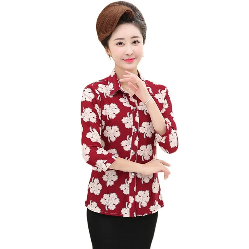 Летние женские топы и блузки среднего возраста Весенняя элегантная одежда из