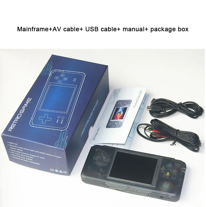 16GB RS-97 RETROGAME портативная игровая консоль 64 бит 3,0 дюймов lcd встроенный 3000 Игры Портативный игровой плеер с розничной коробкой