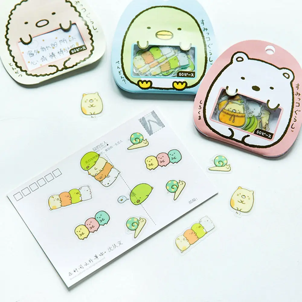 50 шт. DIY Скрапбукинг японский Sumikko наклейка «Gurashi» мешок для хлопьев мешок Anlimals