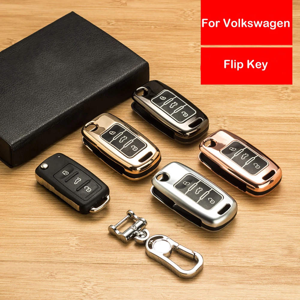 Для Volkswagen VW Polo Tiguan Bora Passat Golf 6 Lavida светящийся цинковый сплав+ кожаный складной чехол для ключей автомобильные аксессуары