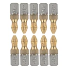 10 шт. 25 мм 14 дюйма PH2 магнитные Биты для отвертки хвостовик отвертка с титановым покрытием биты для электрической дрели электроинструменты