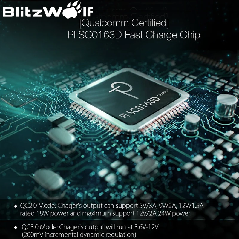 Blitzwolf Путешествия стены Зарядное устройство Quick Charge 3.0 USB адаптер ЕС Plug 18 Вт