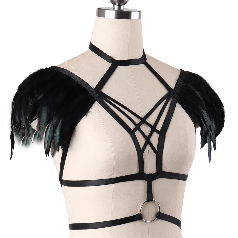 Женский бюстгальтер с эполетами Rave Wear готический пояс ремнем соблазнительное