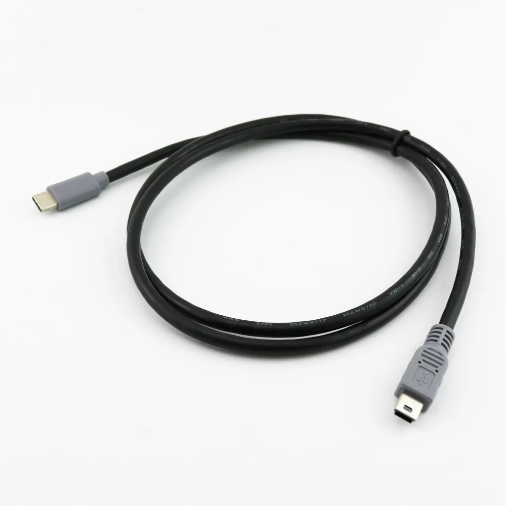 1 шт. usb type C 3,1 штекер для Mini USB 5 Pin B штекер конвертер OTG адаптер Ведущий кабель для передачи данных для мобильного Macbook 25 см/1 м 3 фута