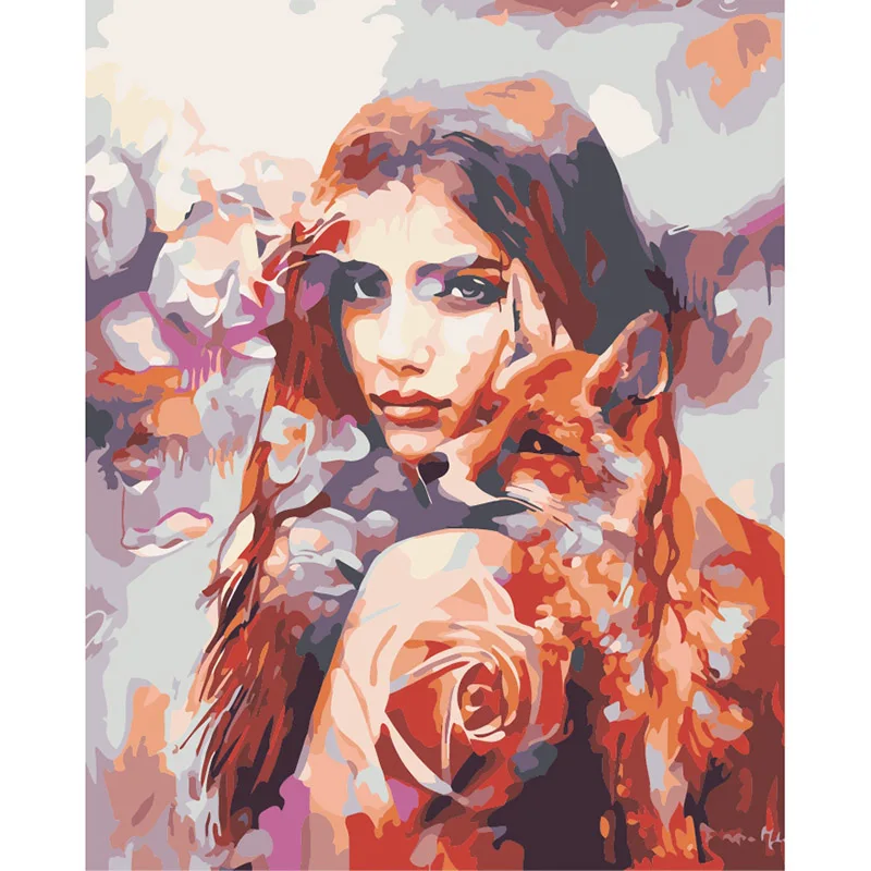 Безрамная картина масляная живопись по номерам Настенный декор diy на холсте для