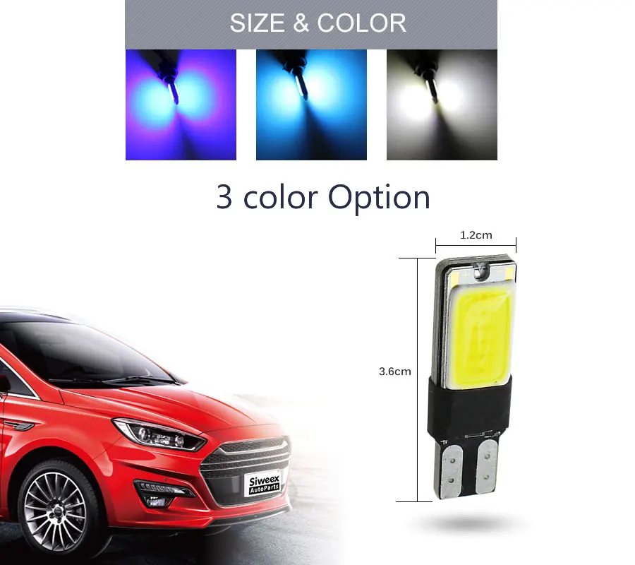 2 шт. Автомобильные светодиодные лампы W5W T10 COB 12 В | Автомобили и мотоциклы