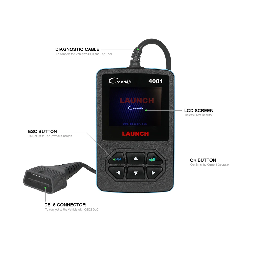 10 шт. Старт Creader 4001 диагностический инструмент OBD2/считыватель кода EOBD сканер с конкретного производителя ДКН CR4001 обновление онлайн