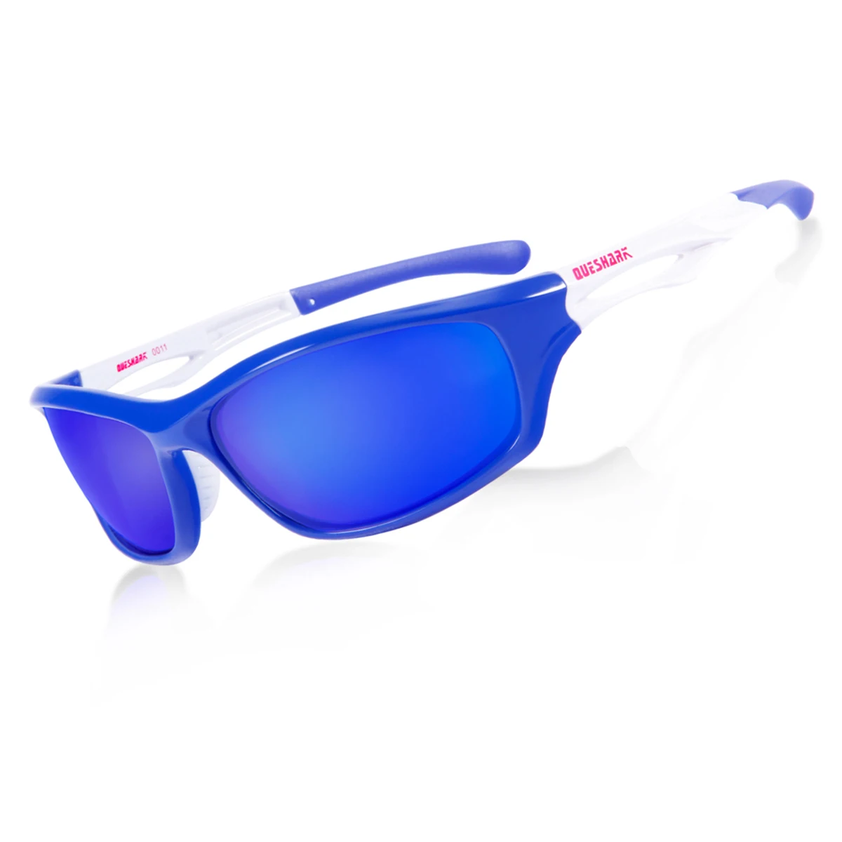 Blue White QUESHARK небьющиеся TR90 Untralight рамки HD поляризованные солнцезащитные очки для рыбалки очки для мужчин и женщин Пешие прогулки бег гольф - Цвет: Blue White