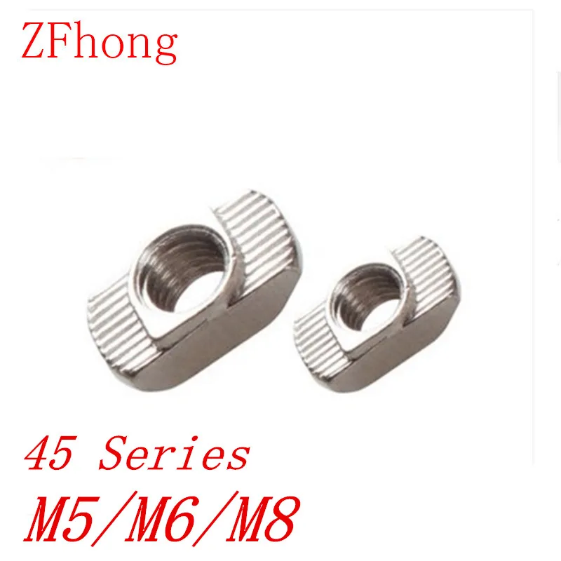 

50PCS 4545 Alumininum profile T NUT m5 m6 m8 Nut Hammer Nut Aluminum Connector T Fastener Nut Nickel Plated Carbon Steel