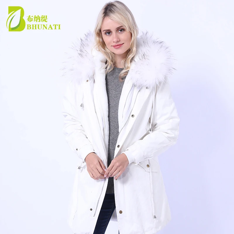 Женская зимняя теплая куртка съемная меховая подкладка с длинным рукавом