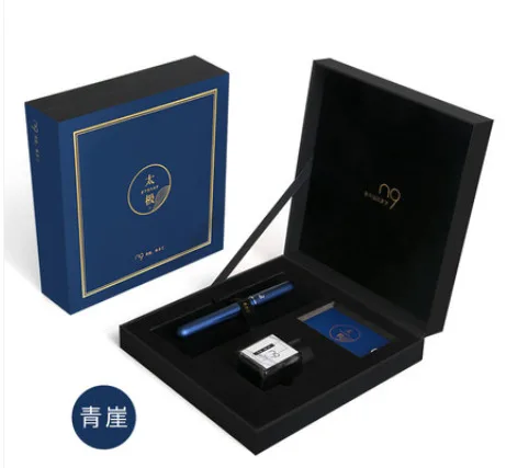 deep blue set N9 китайский стиль Tai Chi перо из иридия ручка деловая Мужская ручка авторучка - Цвет: deep blue set