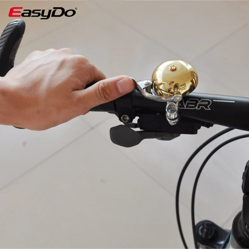 EasyDo Bike Bell Mountain Road Bicycle Bell Cycling Handlebar Pure Copper Horn Ring Gloden Vantage Sound Alarm MTB Accessor