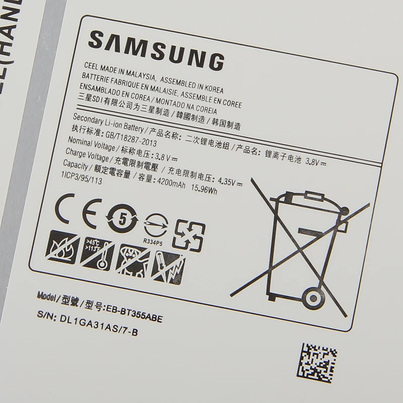 samsung EB-BT355ABE Батарея для samsung GALAXY Tab A 8,0 T355C GALAXY Tab5 SM-T355 SM-P350 P355C SM-T350 4200 ма-ч