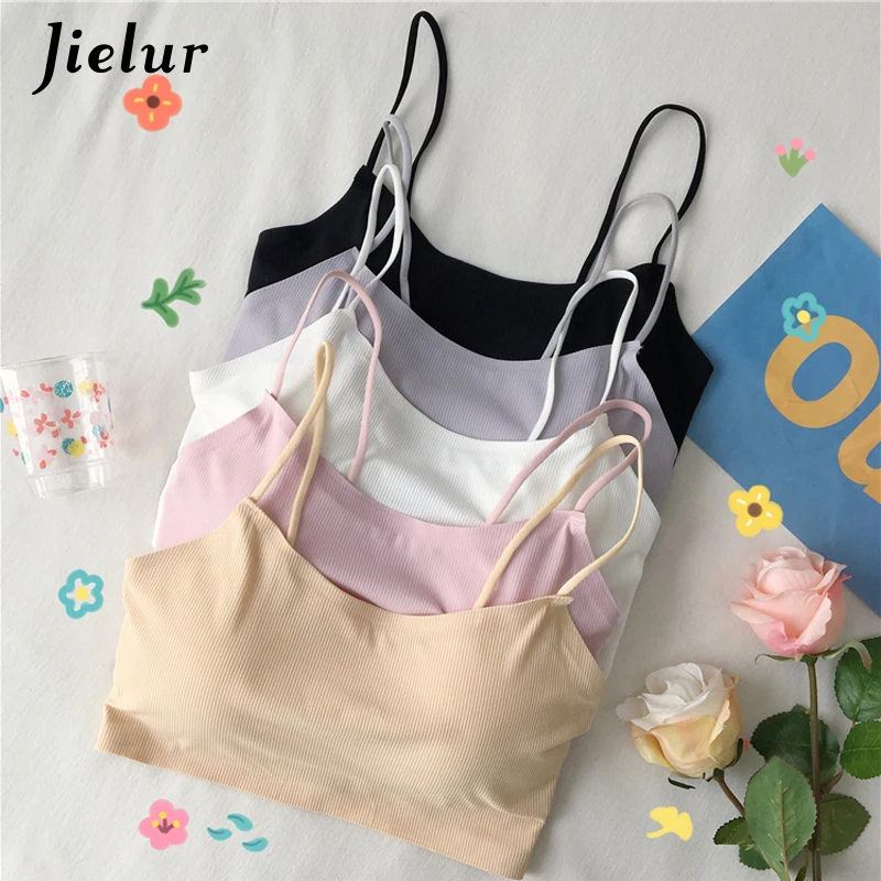 Jielur летнее нижнее белье бандо короткие милые топы трубы Harajuku однотонный