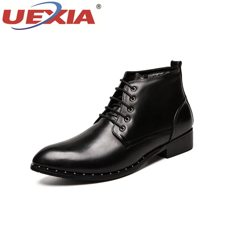 UEXIA 2018 кожа Для мужчин зимние сапоги удобная обувь дезерты Zapatos de Hombre Botas открытый