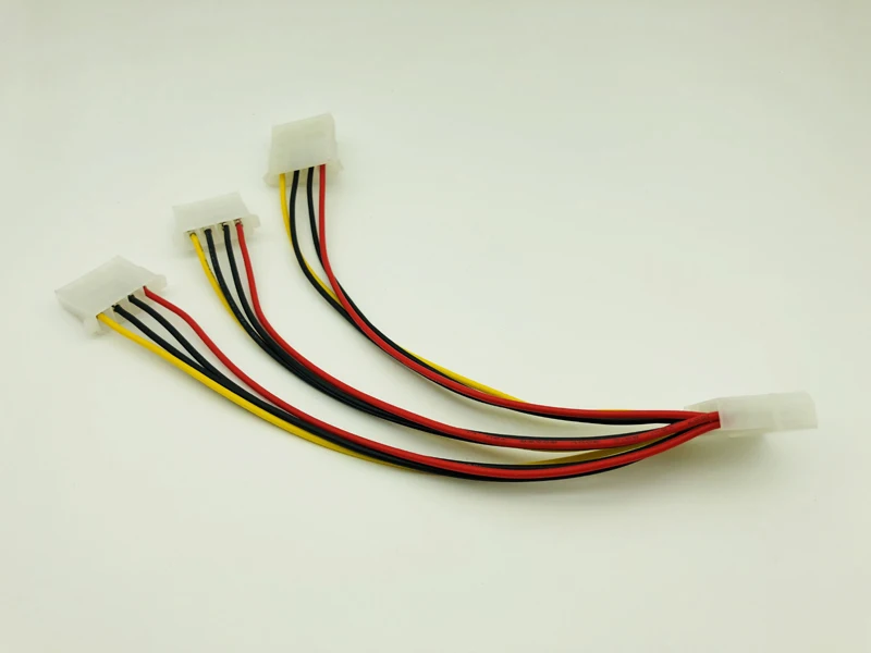 4 контакта IDE Кабели питания Molex штекер на 3 порта разъем сплиттер адаптер кабель