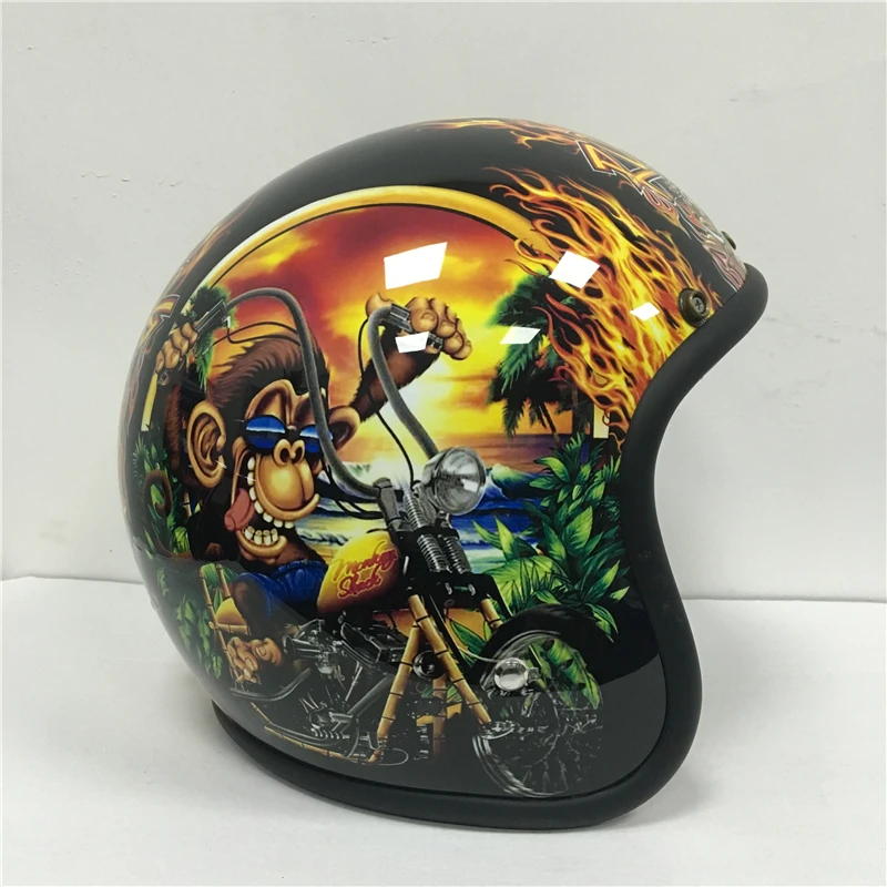 Мотоциклетный шлем с открытым лицом винтажный в стиле ретро|open face motorcycle helmet|motorcycle
