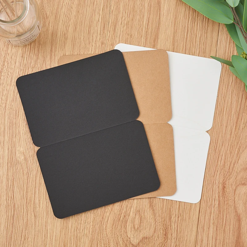 

DIY Handmade Invitation Card 10PCS Blank Kraft Paper Gift Bouquet Message Card Folding Greeting Card For Festival Birthday Decor