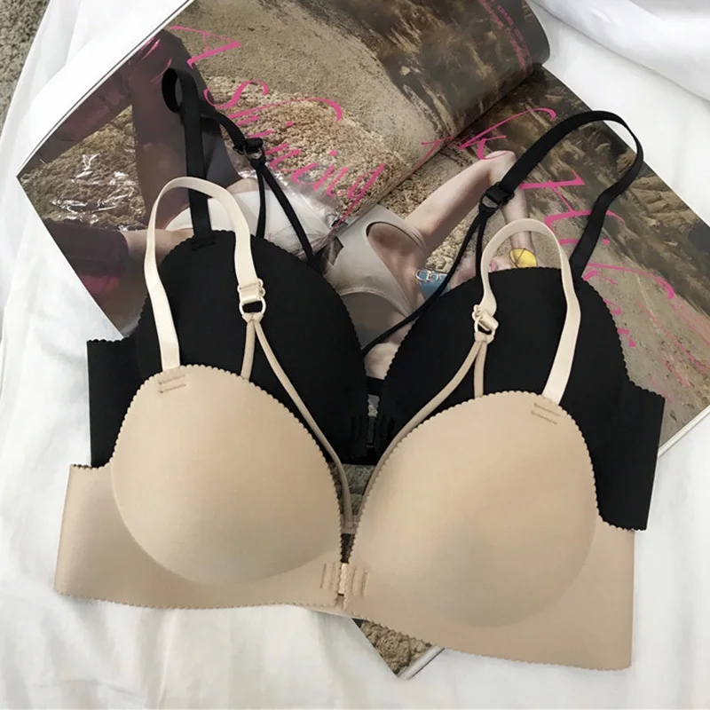 

OIONINOS Women Front Buckle Push Up Bra Brassiere 2018 Women Sexy Bra Strapless Seamless Backless Bra