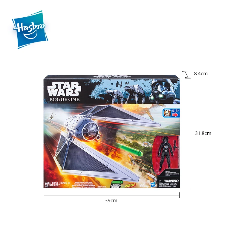 Hasbro Звездные войны Tie Striker с истребителем фигурка пилота и Nerf ракеты Дартс Игровой Набор Модель космического корабля Коллекция фигурка игрушка
