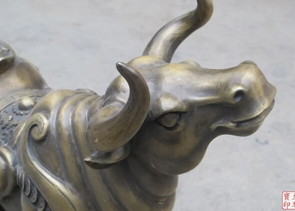 bir 006087 20&quotChina Bronze luck in making money fengshui Cow OX bull statue | Дом и сад