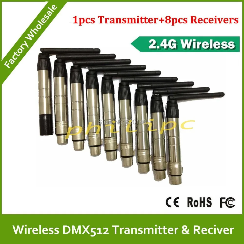 DHL/EMS Free Shipping Wireless Broadcast transmitter and receiver wireless dmx512 console led moving head light wireles kit | Лампы и