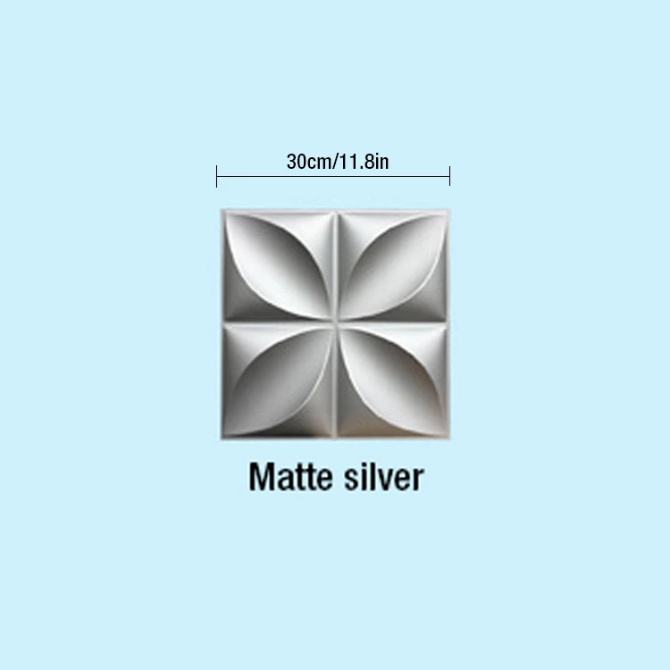 Matte silver 3D пластиковые формы для 3D плитки панели s плесень штукатурка стены камень стены искусства Декор ABS пластиковые формы 3D стены панели наклейки потолочные панели - Цвет: Matte silver