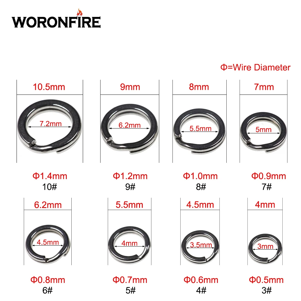 50pcs/100pcs Fishing Solid Ring 304 Stainless Steel Fishing Bait Connecting Ring Jigging Loop For Blank Crank Bait Connector