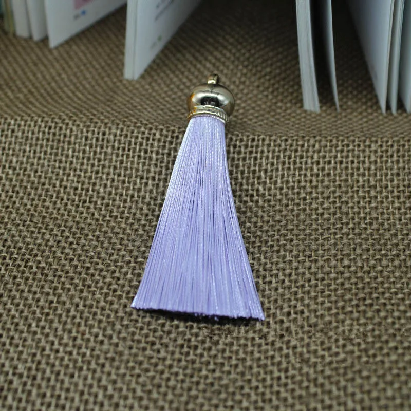 Lavender 10 шт 8 см многоцветные длинные шелковые кисточки бахрома отделка серьги Шарм Подвеска Атлас кисточки для занавесок DIY ювелирных изделий - Цвет: Lavender