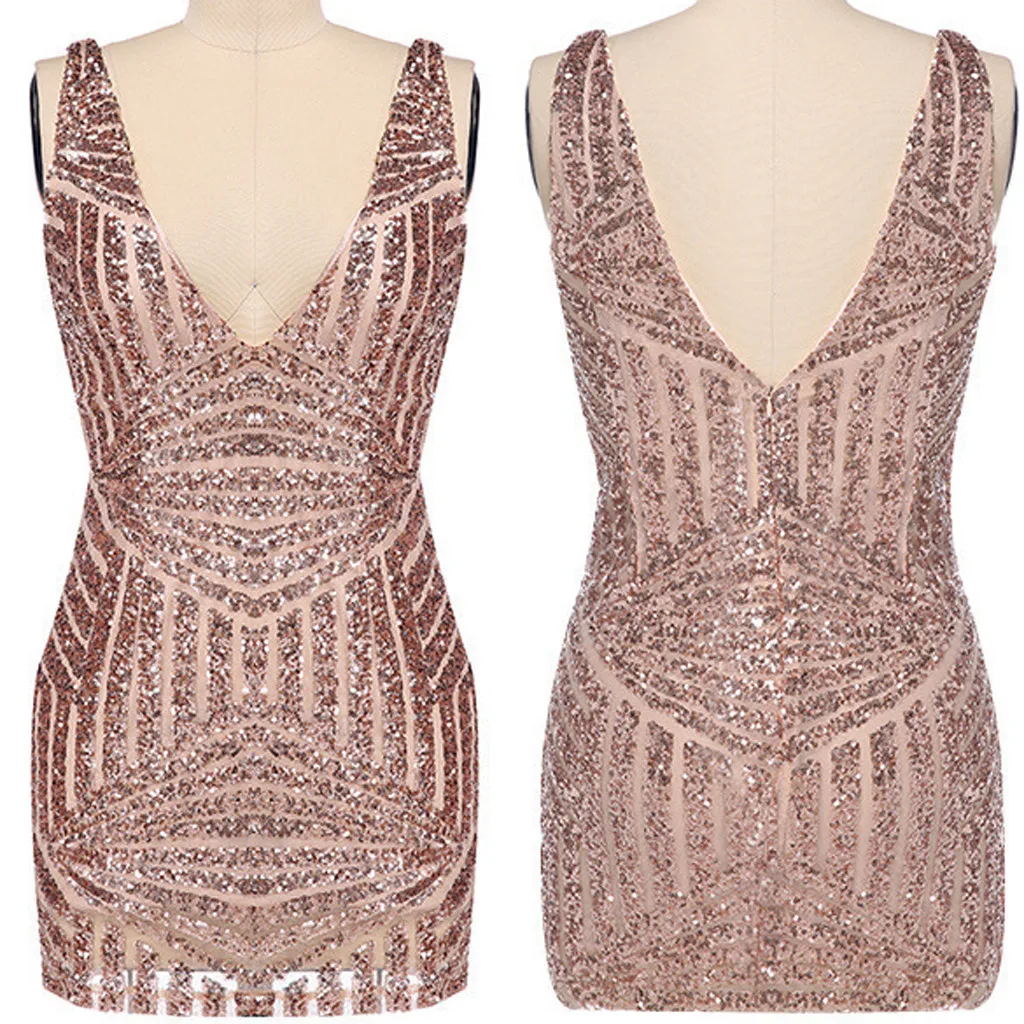 Женское платье со страусами FREE кружевное Повседневное с блестками и глубоким