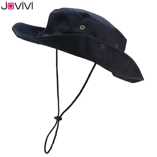 1x Color 4 Jovivi 1 шт. уличная шляпа Boonie с широкими полями, дышащие сафари рыболовные шляпы для защиты от УФ-лучей, складная Военная Кепка, пара уличных шапок - Цвет: 1x Color 4