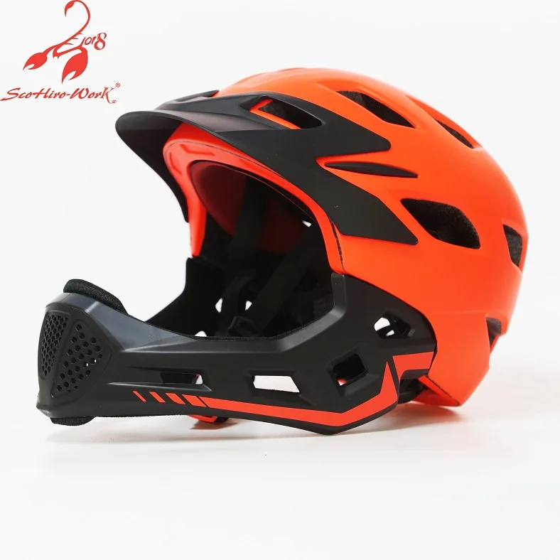 Size 48-54cm Профессиональный защитный Детский велосипедный шлем, Детский велосипедный шлем с полным лицом, спортивный шлем для горной дороги, велосипедный BMX, гоночный триатлон, превалирует - Цвет: Size 48-54cm
