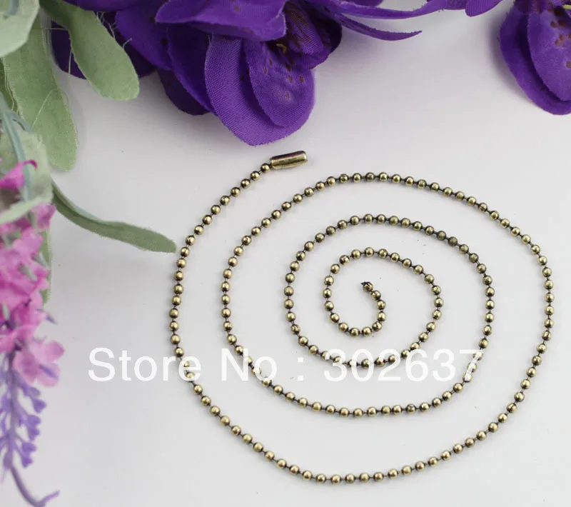 Бесплатная доставка 12 шт. Φ 2 4 мм ожерелья-цепочки с шариками #22492 | Украшения и