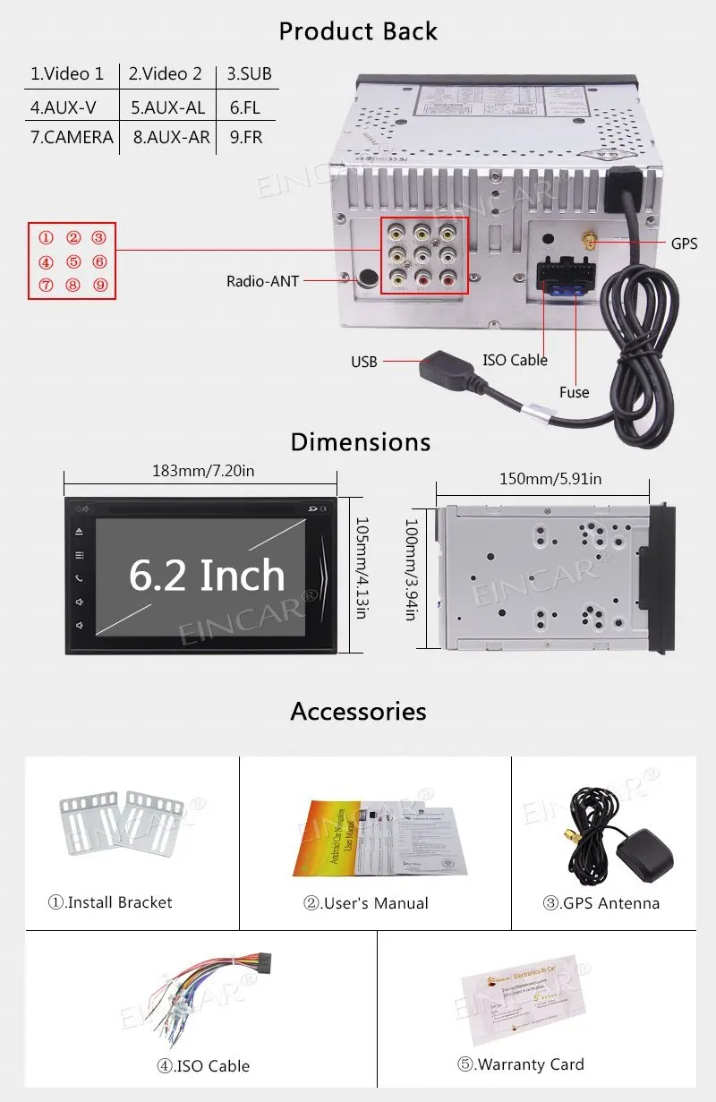 Android 7 1 автомобильный стерео 2Din головное устройство встроенный wifi Поддержка gps Sat