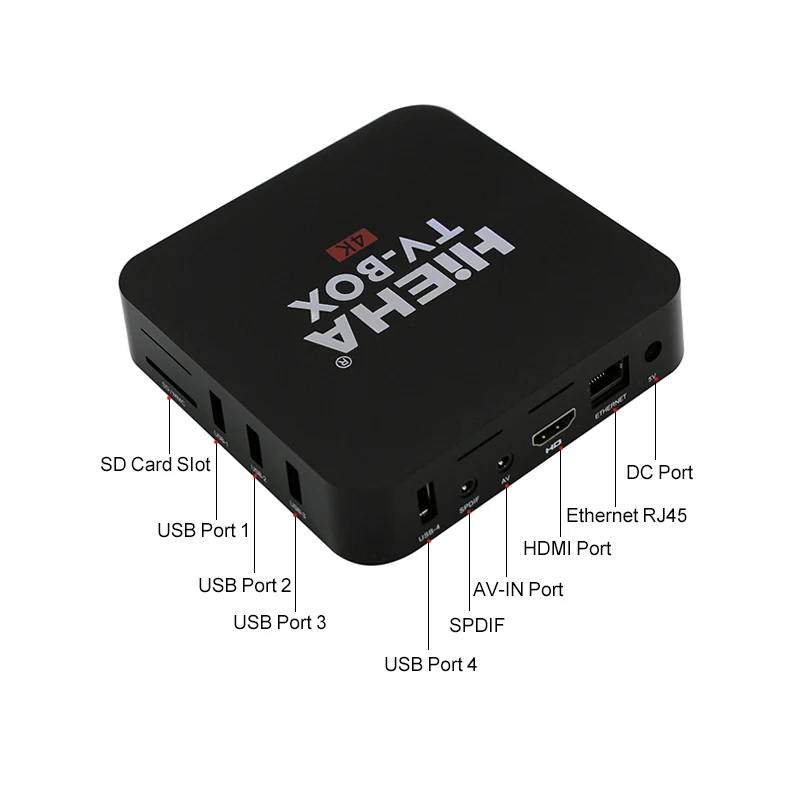 Hieha Android 6.0 TV Box rk3229 4 ядра 1.5 ГГц Smart 1 ГБ 8 К HD WIFI Коди Декодер каналов кабельного
