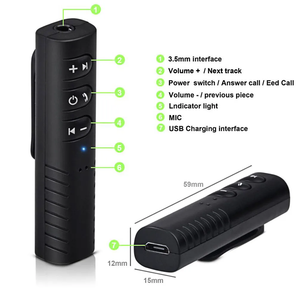 Bluetooth-адаптер для аудиоресивера с разъемом 3 5 мм громкой связи комплект AUX колонок