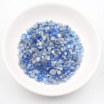 lt sapphire Новинка 1000 шт радужные Блестящие кристаллы стеклянные стразы с плоским основанием для украшения одежды высокого качества железные Стразы для рукоделия - Цвет: lt sapphire