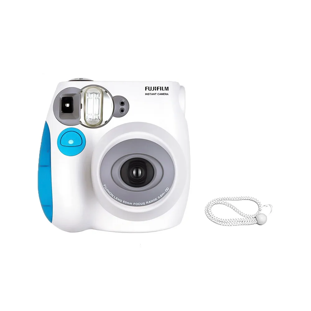 Blue Fujifilm Instax mini7s мгновенная камера пленочная камера автоматическая фокусировка с ремешком на запястье День рождения Рождество год фестиваль подарок - Цвет: Blue