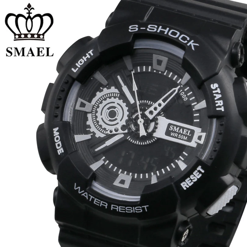 SMAEL брендовые модные часы мужские водонепроницаемые спортивные военные ударные
