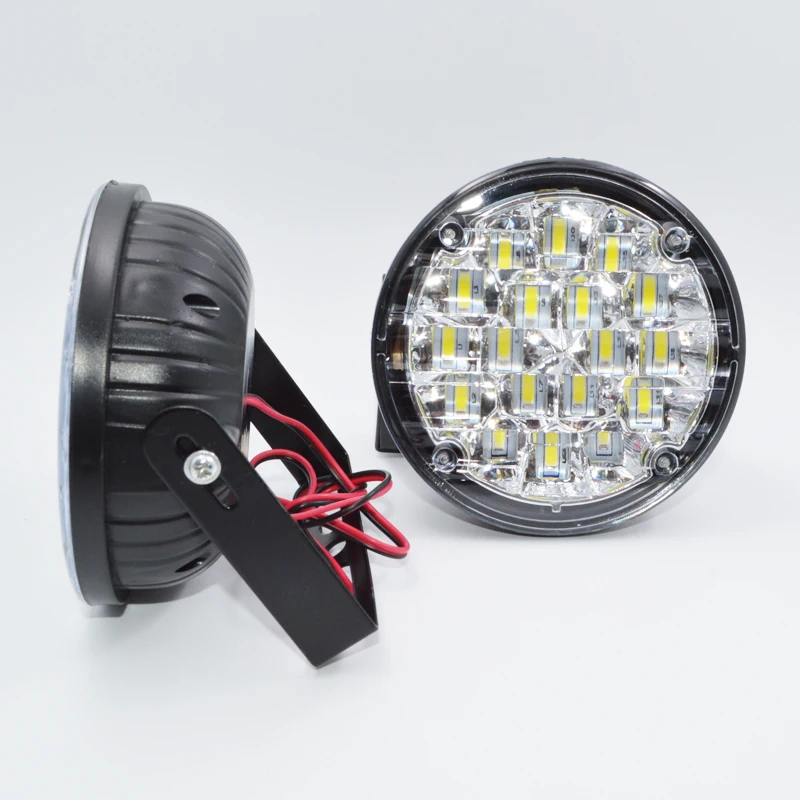 2 шт. яркие белые 18 LED Круглые дневные Противотуманные фары фара для автомобиля DRL