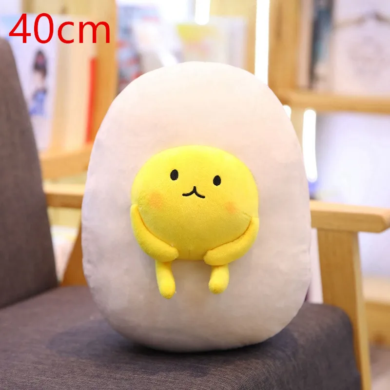 40cm-pillow 30 см/40 см/50 см Моделирование милые яйца мягкая плюшевая подушка Мультяшные яйца с одеялом набивной кукольный стул подушка детские подарки - Цвет: 40cm-pillow