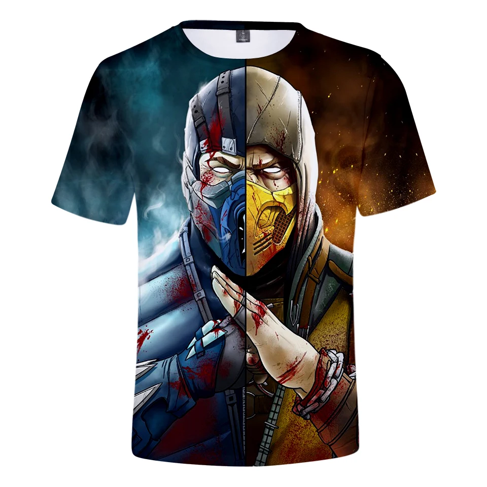 Футболка Aikooki с рисунком Mortal Kombat 11 3D для мужчин и женщин летняя дышащая футболка