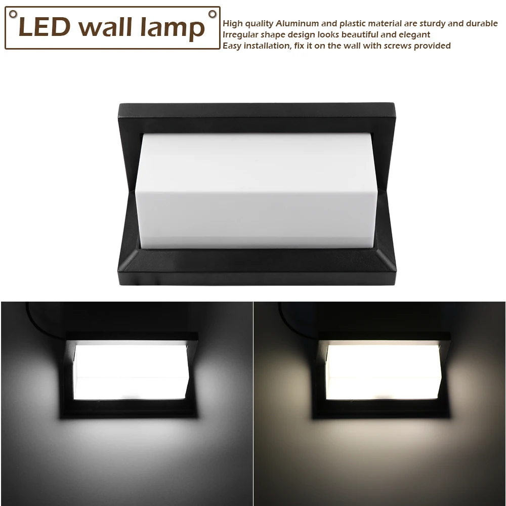 

Waterproof Porch Lights Modern 15W LED Wall Lamps IP65 Aluminum Courtyard Garden Corridor Outdoor Lighting AC85-265V