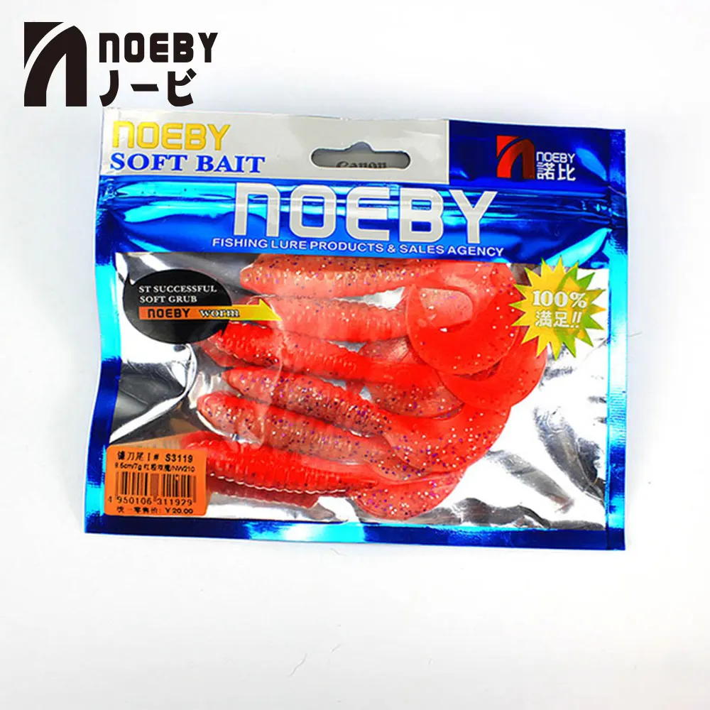 6 шт./лот NOEBY S3119 рыболовная приманка 60 мм/3 8 г u образная Мягкая хвост воблер