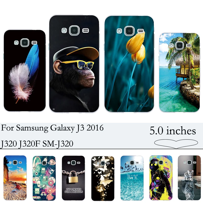 Чехол для Samsung Galaxy J3 2016 J320 J320F SM силиконовый мягкий чехол из ТПУ задняя крышка Fundas