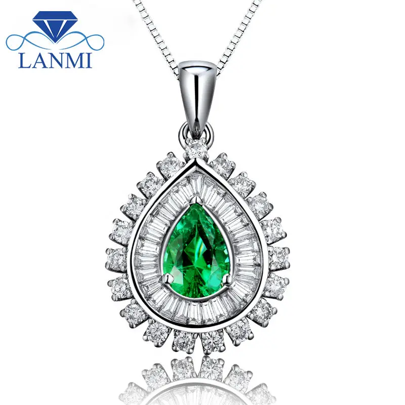 Свадебный кулон с жемчугом однотонное Ювелирное Украшение из белого золота 18