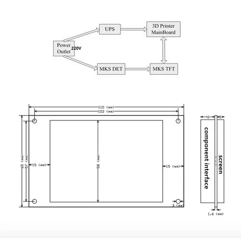 Части 3d принтера MKS TFT32 V4.0 умный контроллер дисплей 3 2 &quotсенсорный экран