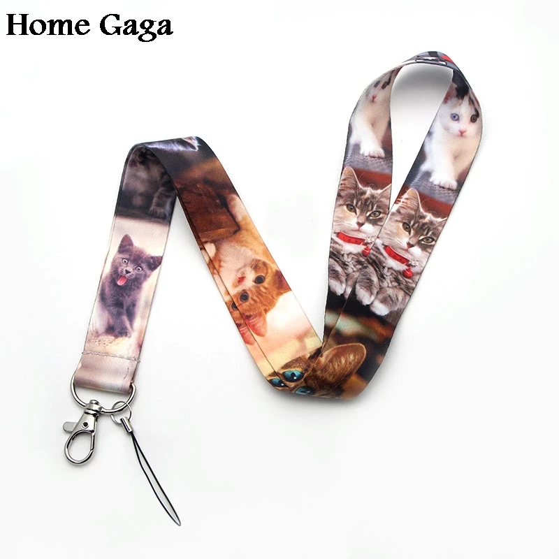 

20pcs/lot D0421 Homegaga New Arrival animal cat Tags Strap Neck Lanyards for keys ID Card Pass Gym Phone USB holder Hang Rope