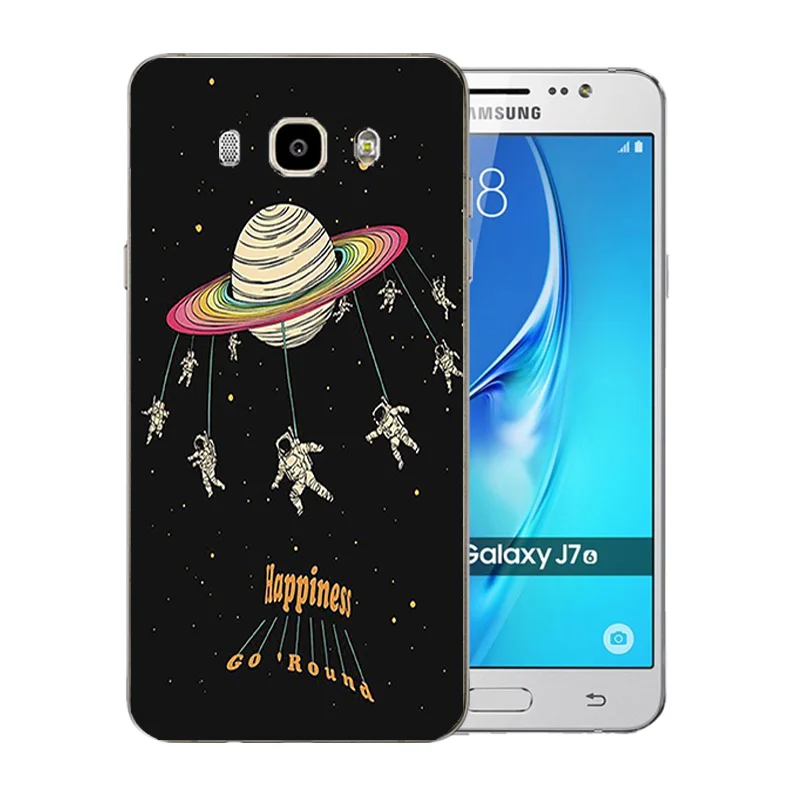 5 дюймов для Samsung Galaxy J7 2016 чехол телефона силиконовый узор космическая Луна J710F J710H